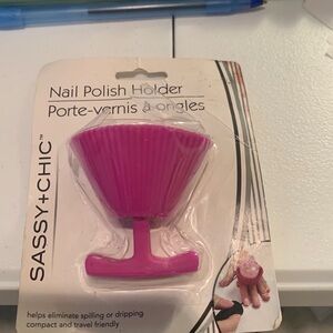 Pink nail polish holder